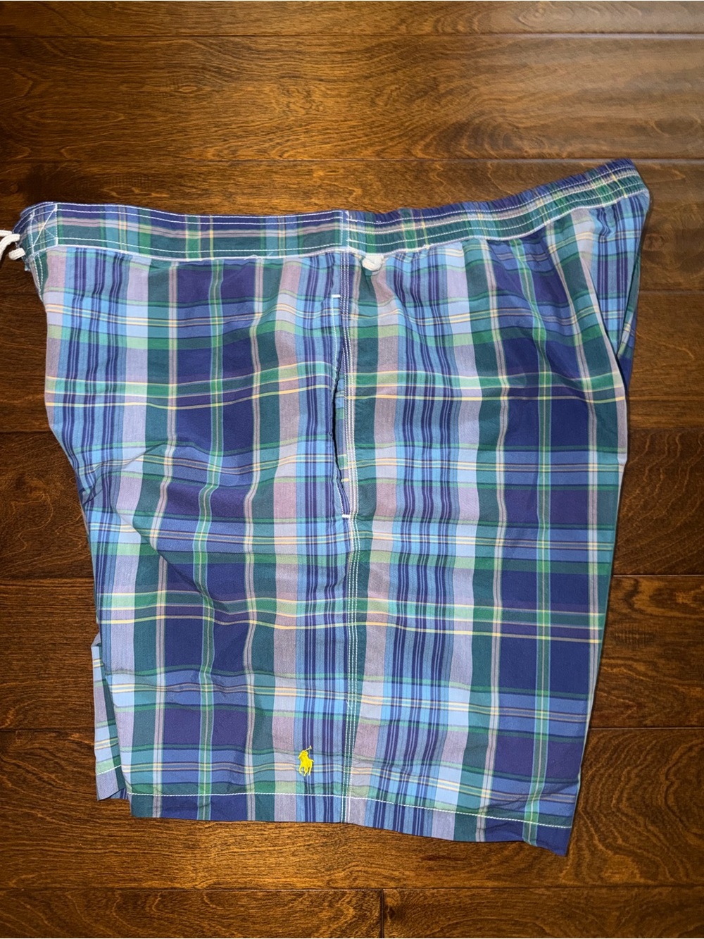 Polo Ralph Lauren Swim Shorts Mens 3XB Big Blue Plaid Trunks Pockets - Picture 8 of 10